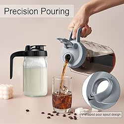 32oz Glass Pitcher with Lid & V-shaped Pour Spout