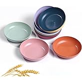WANBY Lightweight Wheat Straw Cereal Plates Unbreakable Dinner Dishes Set Dishwasher & Microwave Safe (10 Pack 5.6')