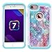 iPhone 7 Case, Nuomaofly [Creative] Studded Rhinestone Crystal Bling Hybrid Armor Defender Dual Layer Protective Case Cover for Apple iPhone 7 (Flower)