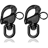 Necmetu Black Snap Shackle 316 Stainless Steel Swivel Shackle Sailing Halyard, Quick Release Snap Hook Boat Shackles Sailboat Hardware for Sailing Rigging Shackles
