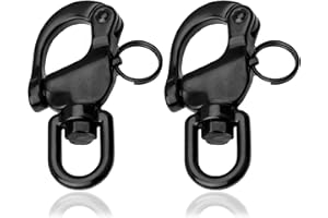 NECMETU Black Snap Shackle 316 Stainless Steel Swivel Shackle Sailing Halyard, Quick Release Snap Hook Boat Shackles Sailboat Hardware for Sailing Rigging Shackles