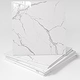 20-Pack Peel and Stick White Marble Tiles