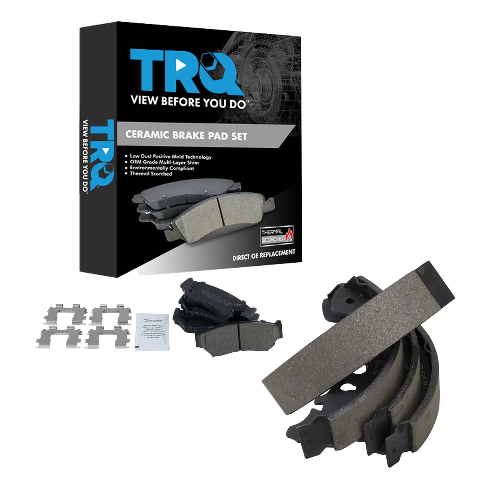 TRQ Front Brake Pads Ceramic Compatible with 1999-2004 Chevrolet Tracker 1999-2004 Suzuki Vitara Image