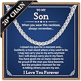 IEFLIFE Valentines Gifts for Him Kids Boy - Stainless Steel Box Chain Necklaces for Man Jewelry, Valentines Gifts for Him Men Boy Necklace, Valentine Gift for Son Grandson Boyfriend