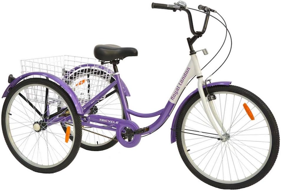 Royal London Adult Tricycle 3 Wheeled Trike Bicycle with Wire Shopping Basket