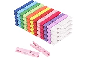 WAENLIR Colored Clothes pins 12 Color 2.9inch 50PCS, Colorful ClothesPins Wooden Clips for Photos Pictures Decorative Crafts, Decoration clothespins Clothing Hanging clothespins