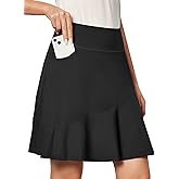 IUGA 20" Knee Length Skort Golf Skirts for Women High Waisted Tennis Skirt Ruffle Skorts for Women with Pockets