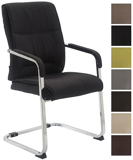 CLP XXL-Freischwinger Anubis mit Stoffbezug und gepolsterter Sitzfläche I Konferenzstuhl mit Metallgestell in Chrom-Optik I e