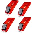 Aolyty Solar Strobe Warning Light LED Warning Lamp 4-Pack Super Bright IP54 Waterproof Light Control Flashing Beacon Barricade Construction Safety Road Signs Flash Traffic Lights (Red)