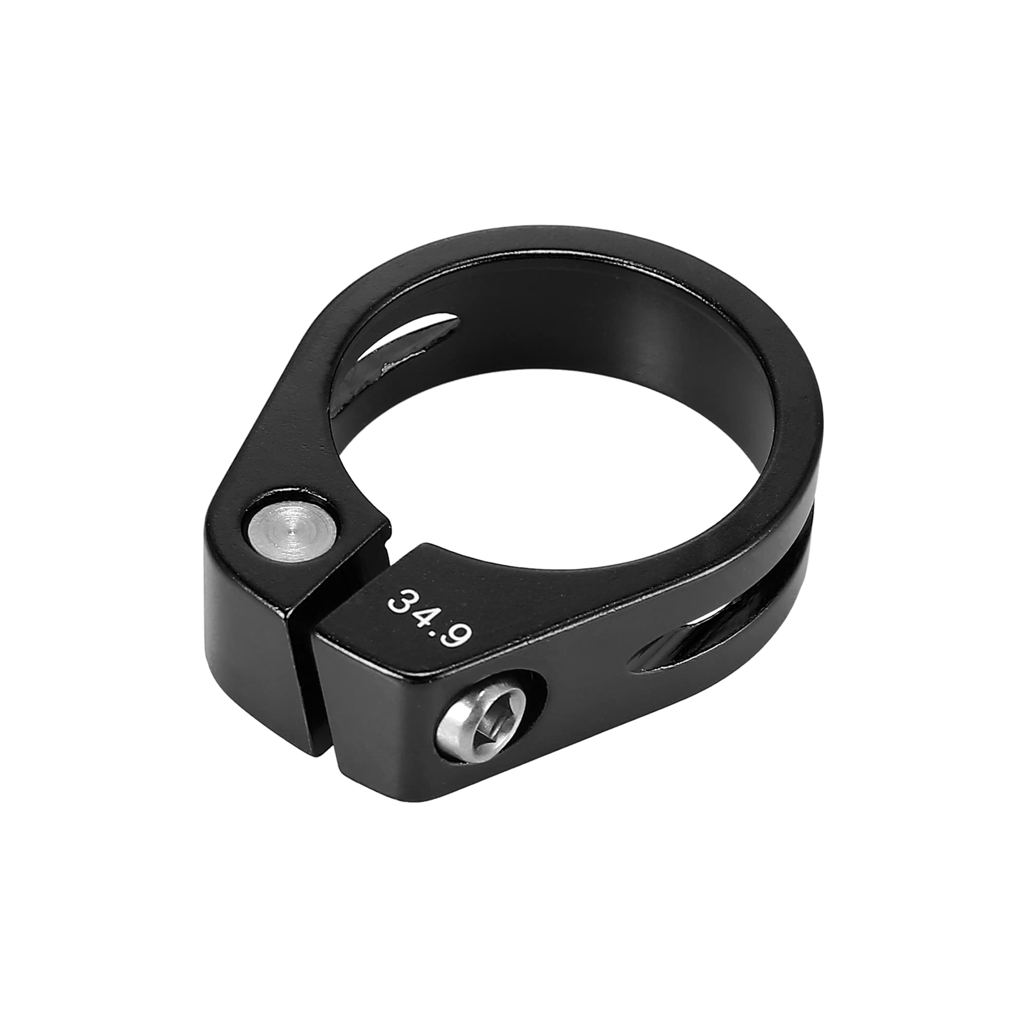 X AUTOHAUX 34.9mm Aluminium Alloy Bicycle Seat Post Clamp Seat Post Clip Black