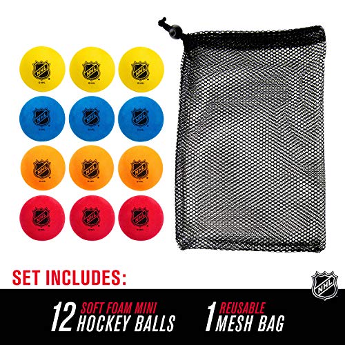 Franklin Sports Knee Hockey Balls Indoor Mini Foam Hockey Balls for Kids 12 Soft Foam Hockey