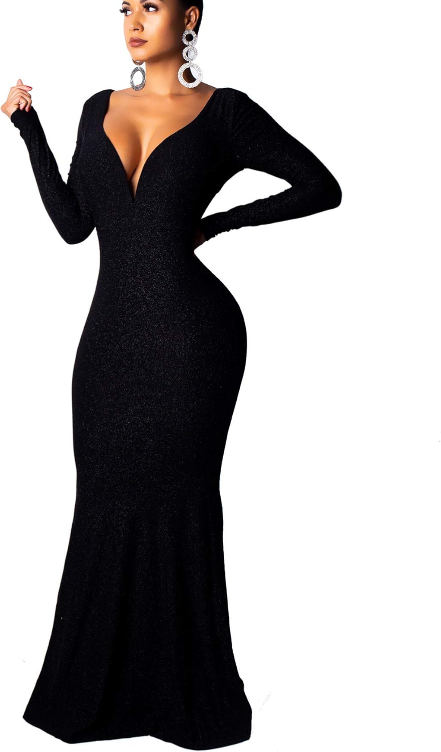 long sleeve sparkly bodycon dress