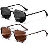 KUGUAOK Polarized Aviator Sunglasses for Women Men Small Frame UV Protection Tangle Free Sun Glasses Vintage Trendy Shades