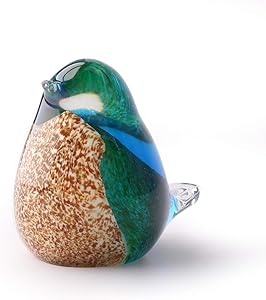 Handmade Glass Bird Figurine - LONGWIN Blown Art Animal Sculpture Home Decoration Tabletop Centerpiece