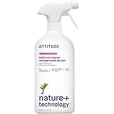 ATTITUDE Bathroom Cleaner Spray, EWG Verified, Unscented, 27 fl oz | Removes Soap Scum &amp; Grime, Bathtub Tile &amp; Grout, No Harsh Fumes, No Masking Perfume, 95% Naturally Derived, Shower &amp; Toilet