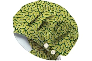 DELORIGIN Scrub Caps Elastic Working Caps Cotton Scrub Nursing Doctor Surgeon Cap With 4 Button Sweatband Hat for Cooking