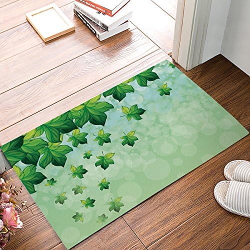 Findamy Non-slip Door Mat Entrance Rug Rectangle Absorbent Moisture Floor Carpet for Indoor Outdoor Leaf Spring Scenery Pattern Doormat 20x31.5 inch