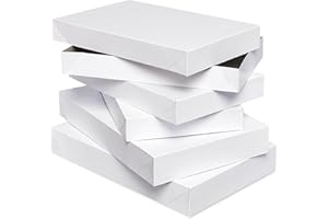 American Greetings White Gift Boxes with Lids for Presents, Assorted Sizes (3 Medium Shirt Boxes, 2 Large Robe Boxes) for Christmas, Birthdays, Baby Showers, Weddings, Graduation, or Any Occasion