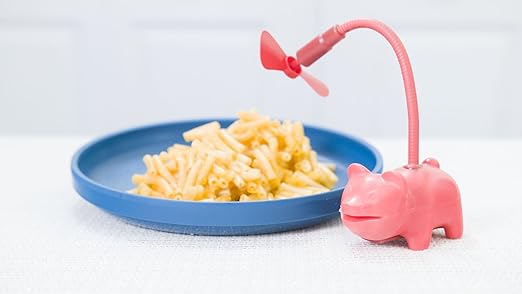 Balo First  Food Blowing Eating Utensil  Helps Cools Food Thats Too Hot to Eat  Attaches to Plate  Food Grade Silicon  Red