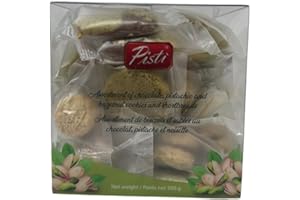 Pisti Assortment of Chocolate, Pistachio & Hazelnut Cookies – 500g | Artisanal Italian Shortbreads