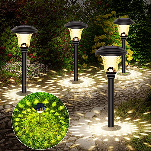 Solarleuchte für den Außenbereich, wasserdicht, 4 Stück, IP65, kabellos, Solarleuchte, Sicherheitslicht, Auto / An/Aus…