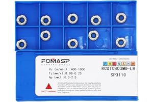 FomaSP Carbide Inserts for Aluminum RCGT0803MO for Turning Cutting Tools 10 PCS