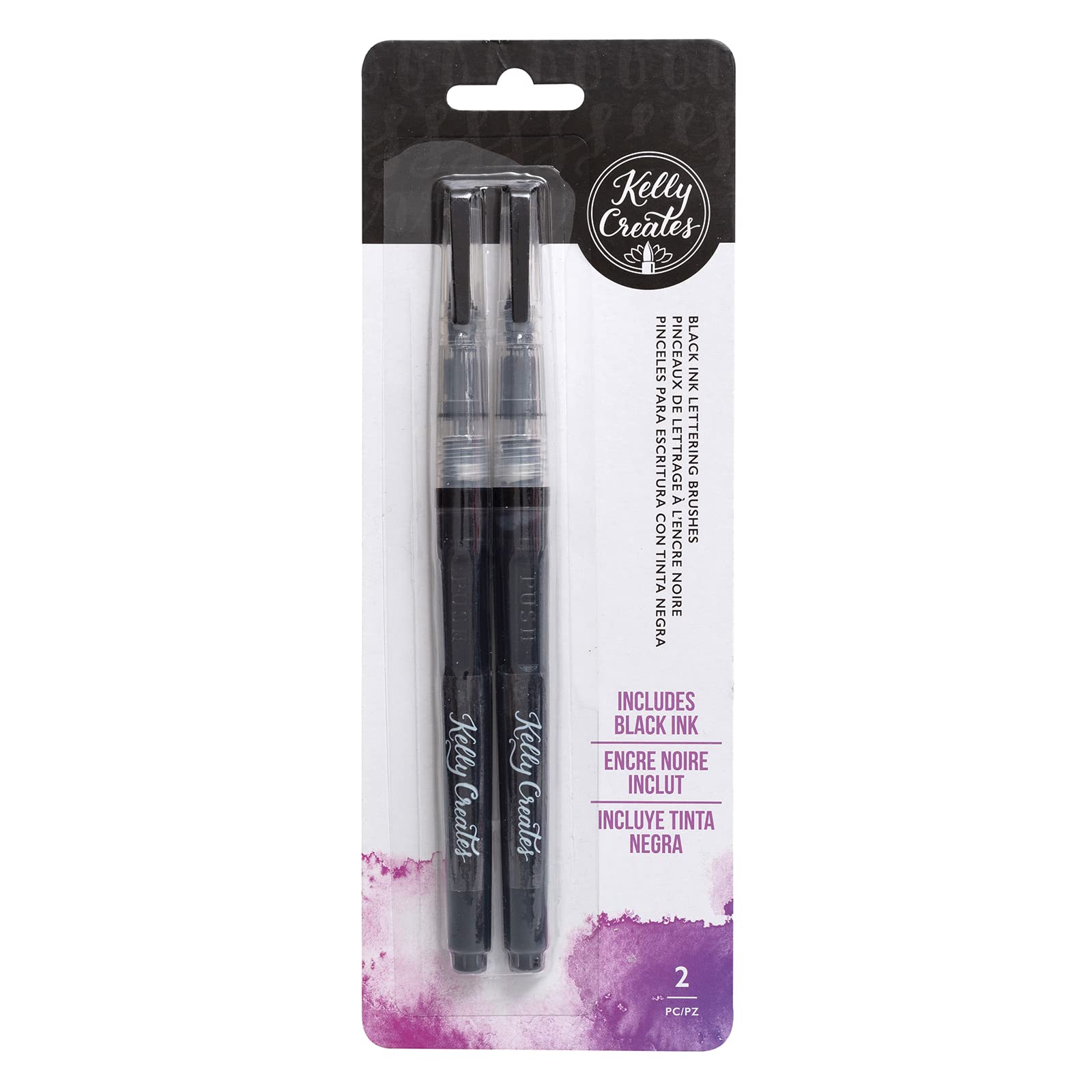 AMERICAN CRAFTS Kelly Creates WTRBRS FINE PT 2P, Black, One Size