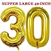30th Birthday Decorations Kit 75 Pieces - Happy Birthday Banner, 40-Inch 30 Gold balloons, Sparkling Hanging Swirls, Photo Booth Props, Confetti for Table Decorations, Birthday Plan Checklist