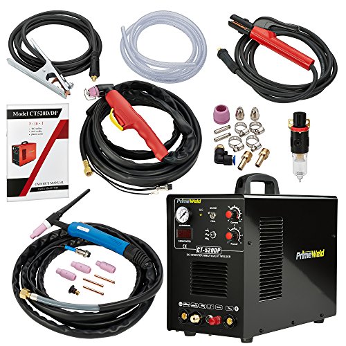 PrimeWeld Pilot Arc 50A Plasma Cutter, 200A TIG/Stick Welder Combo, Multipurpose Welding Machine