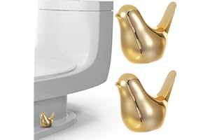 QUILAX 2Pcs Ceramic Toilet Bolt Covers, Gold Bird Replacement Toilet Screw Cover Caps, Toilets Bolt Caps Decorative, Bathroom Decorative Toilets Floor Screw Cover Cap