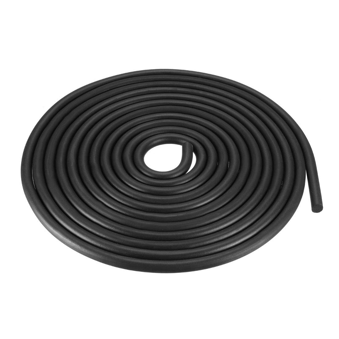 Photo 1 of uxcell Foam Rubber Seal Weather Strip 9mm Diameter 5 Meters Long Black