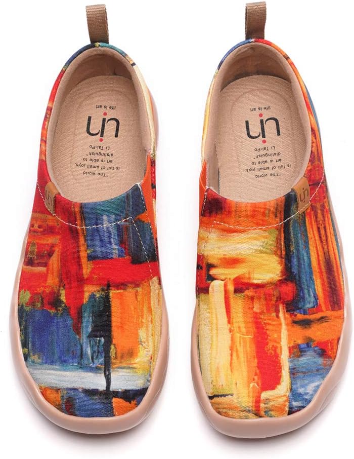UIN Women's Color Zone Color Style Gifts Comfortable Casual Spring Summer Art Painted Travel Shoe Multicolor