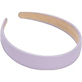 WantGor 1 Inch PU Leather Headband, Wide Padded Hairband Fashion Hair Bands Cute Womens Headbands Holiday DIY Hair Accessories (Purple)