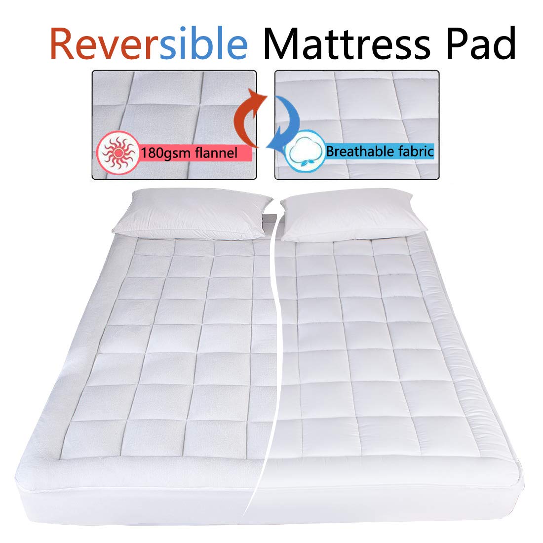 DREAMFLYLIFE Twin XL Mattress Pad CoverSpring Fibre and Flannel