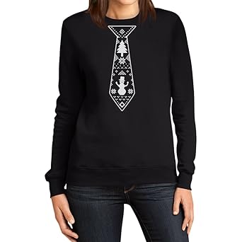 Hässliche Weihnachtskrawatte Damen Sweatshirt - Weihnachtsmode / Weihnachten