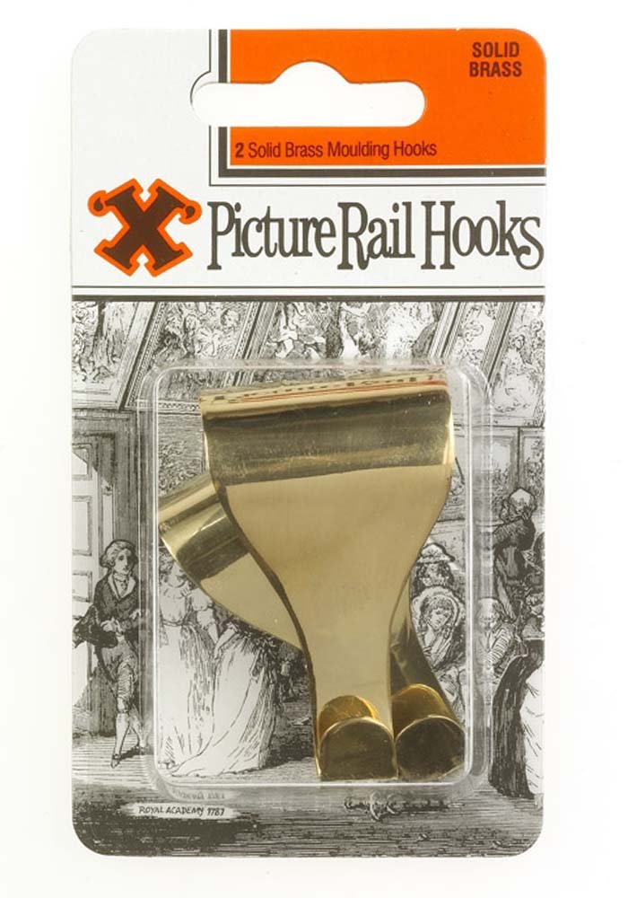 X 2-Solid Brass Picture Rail Hook