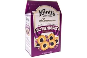 Knott's Berry Farm Premium Bite Size Cookies, Boysenberry Shortbread, 10 Oz Box (Pack of 3)
