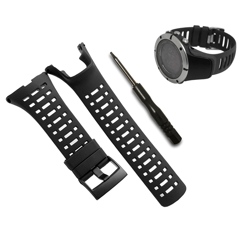Watch Band Strap, Soft Black Replacement Strap for Suunto Ambit 1 2 2R