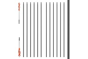 ANTSKY Wrought Iron Hollow Balusters - Deck Spindles Stair Railing Indoor,Stair Straight Hollow Iron Baluster Stair spindles, for Staircase Interior, Includes 2 Drill Bits for Wood(12 Pack Black)