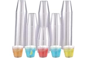 JOLLY CHEF 500 Clear Plastic Shot Glasses, 2 oz, Disposable, Ideal for Parties, Weddings, Holidays, Picnics, Events, Wine Tasting