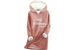 BINMER Yes I'm Cold Me 24:7 Sweatshirt for Women 2023 Winter Warm Sherpa Lined Fleece Tops Thick Warm Long Sleeve Pullover