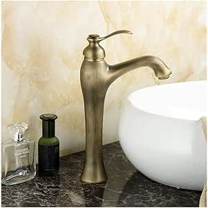 Grifo mezclador para lavabo, grifo de fregadero, de cobre, con un solo