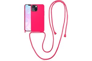 VooDirop Crossbody Case for iPhone 11 with Strap, iPhone Case with Adjustable Lanyard Rope, Drop Protection Silicone Phone Case for iPhone 11 6.1’’ Neon Pink