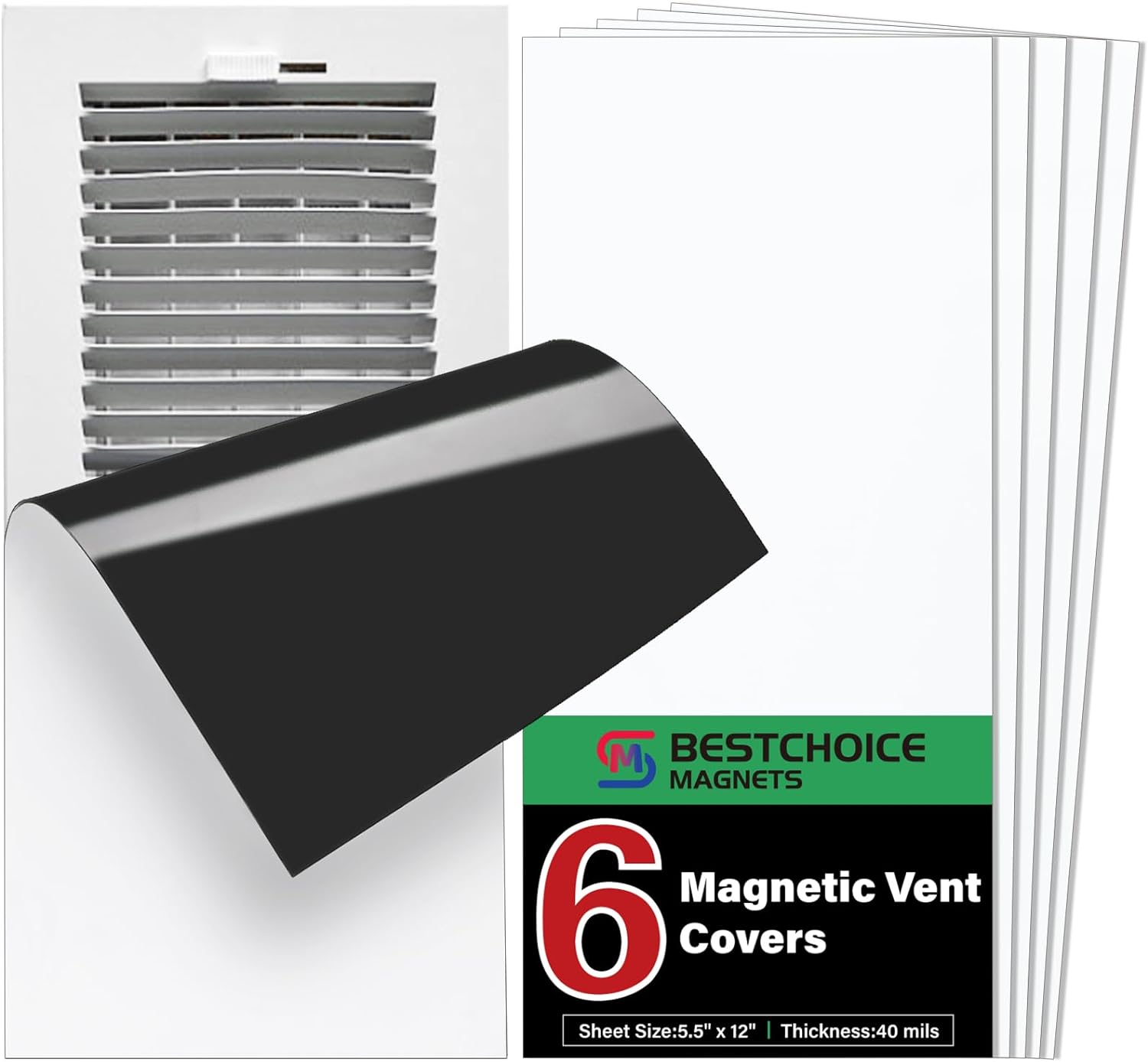 Registers, Grilles & Vents - 6 Pack Magnetic Vent Covers, Strong Vent Covers 5.5 X 12inch High Strength Magnetic Vent Cover for Floor Wall and Ceiling Registers Home HVAC and AC Vents…