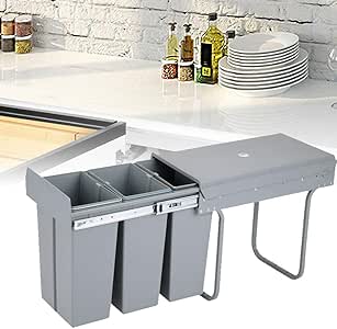 OUKANING Contenedor de Basura Incorporado de 10L Papelera de Basura