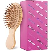 Travel Mini Sandalwood Hair Brush Comb for Women & Kids, Melous Wooden Bamboo Anti-Static Detangler Brush Massage Scalp Comb for Hair Growth