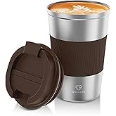 CS COSDDI 12 oz Stainless Steel Vacuum Insulated Tumbler - Coffee Travel Mug Spill Proof with Lid - Coffee Cups for Keep Hot/Ice Coffee,Tea and Beer