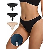 LUCKMEEY Cotton Thongs for Women Seamless Thongs for Women No Show Thong Panty Liners Workout G-String Thongs Underwear