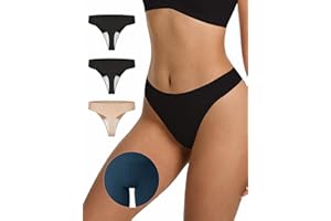 LUCKMEEY Cotton Thongs for Women Seamless Thongs for Women No Show Thong Panty Liners Workout G-String Thongs Underwear