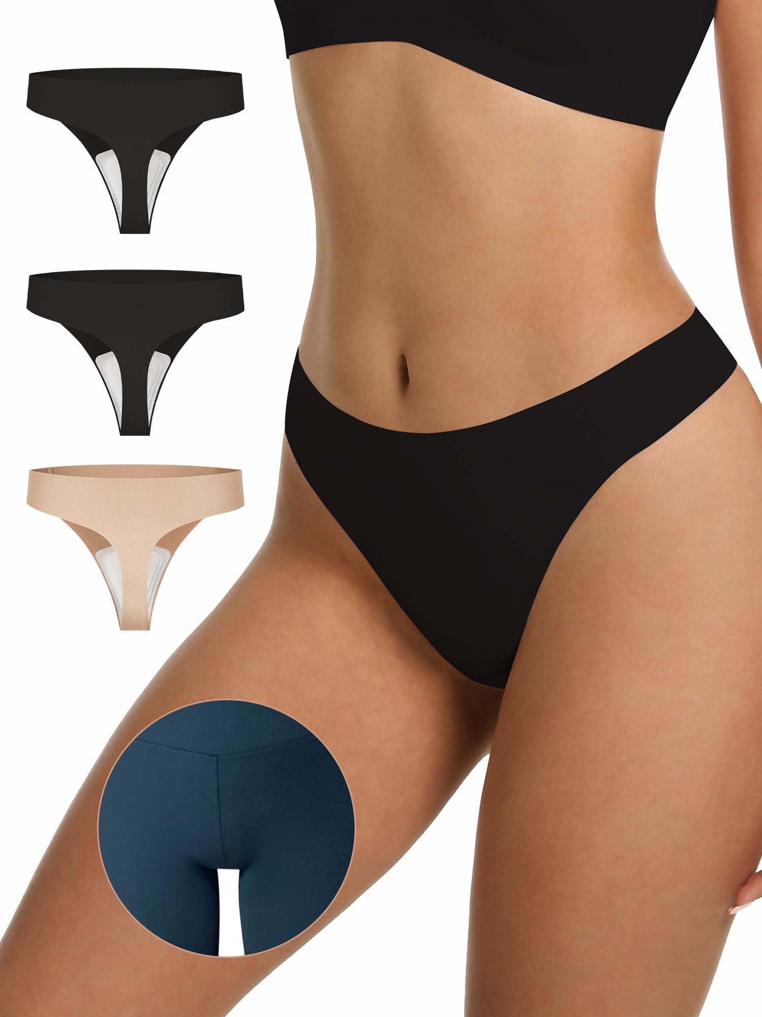 Photo 1 of ***SEE NOTES*** LUCKMEEY Cotton Thongs for Women Seamless Thongs for Women No Show Thong Panty Liners Workout G-String Thongs Underwear